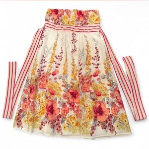 Floral Strapless Dress 100% cotton zip back